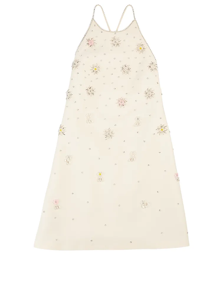 Wool And Silk Embroidered Mini Dress
