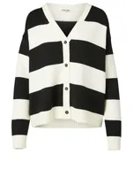 Wool Cardigan Striped Print