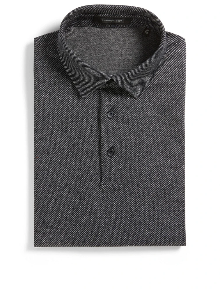 Cotton Polo Shirt Chevron Print