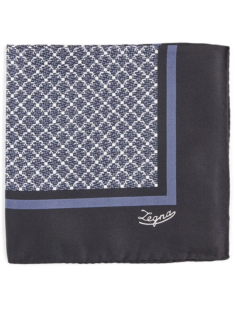 Silk Printed Pocket Square With Logo