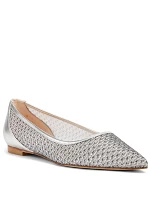 Tasha Mesh And Leather Ballet Flats