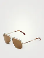 Square Aviator Sunglasses With Web