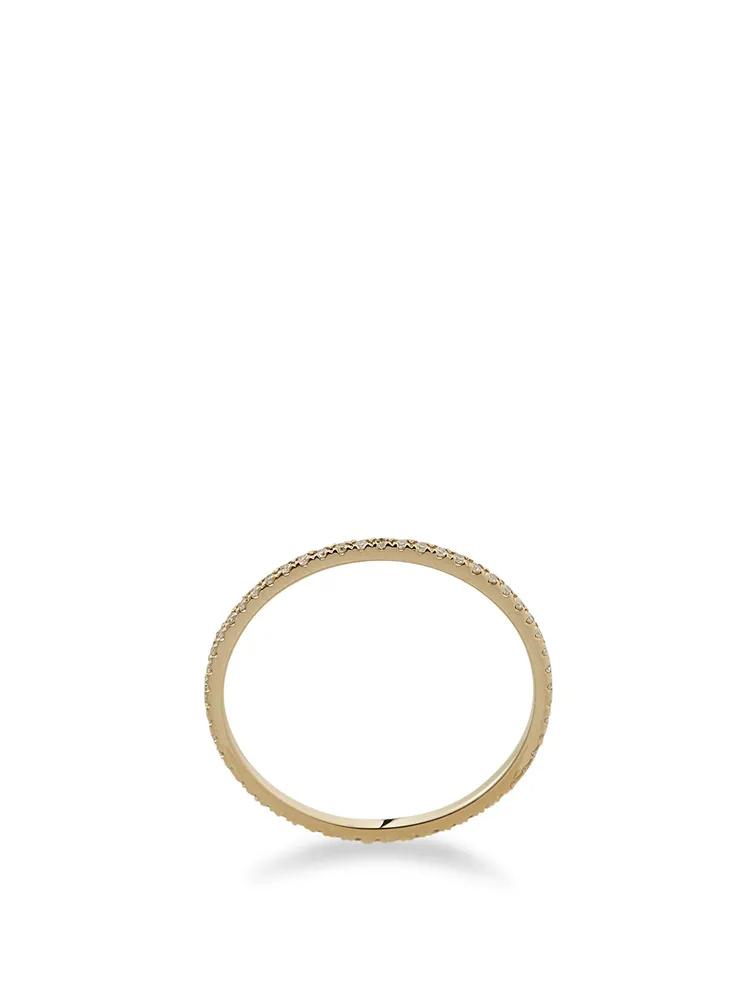 14K Gold Eternity Ring With Diamonds