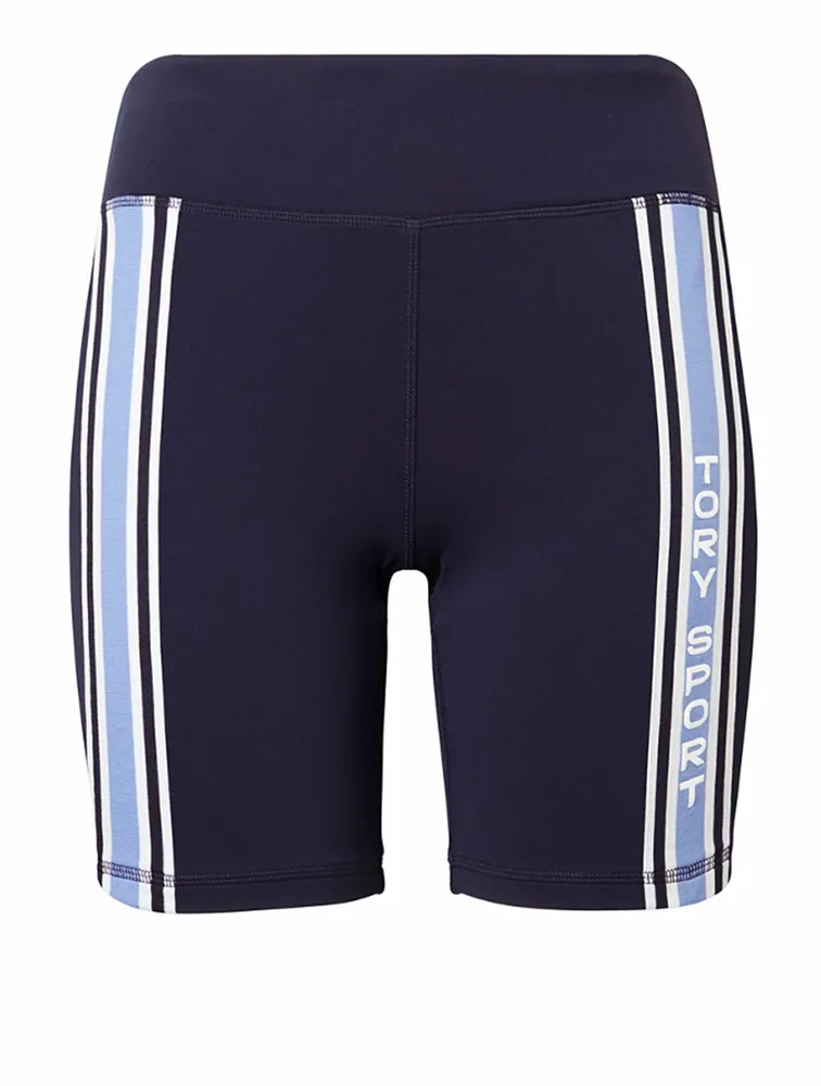 Retro-Stripe Bike Shorts