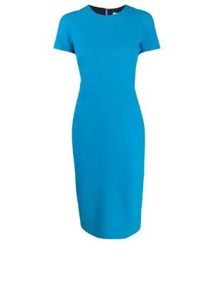 Wool-Blend Crepe Midi Dress