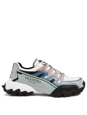 Climber Leather and Fabric Sneakers