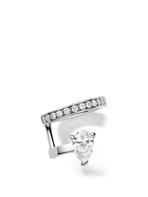 Serti Sur Vide Left 18K White Gold Ear Cuff With Diamonds