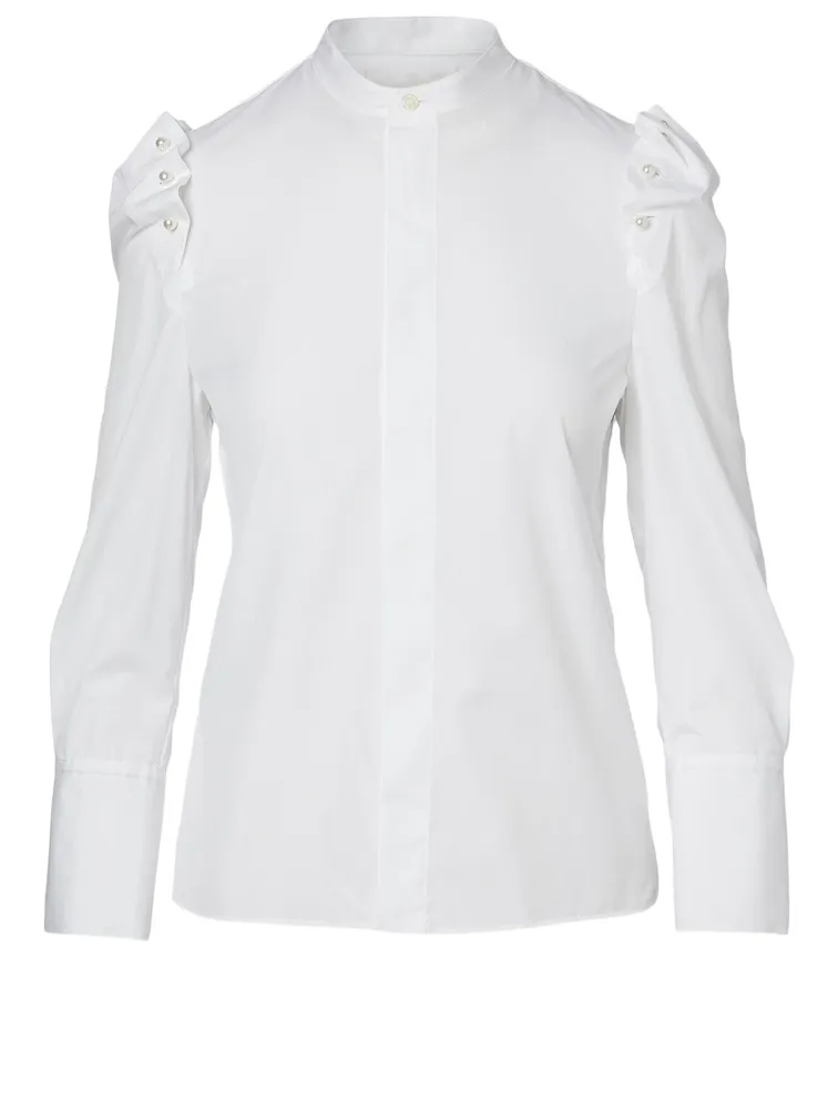 Cotton Shirt With Pearls