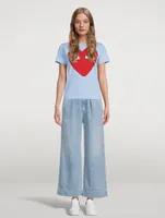 Cotton T-Shirt With Big Heart