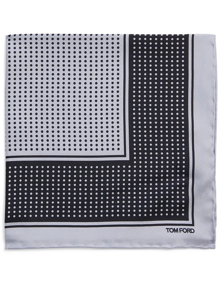 Silk Pocket Square In Dot Print