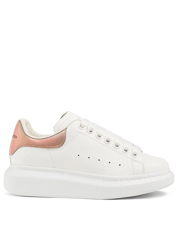 Oversized Leather Sneakers With Reflective Patch