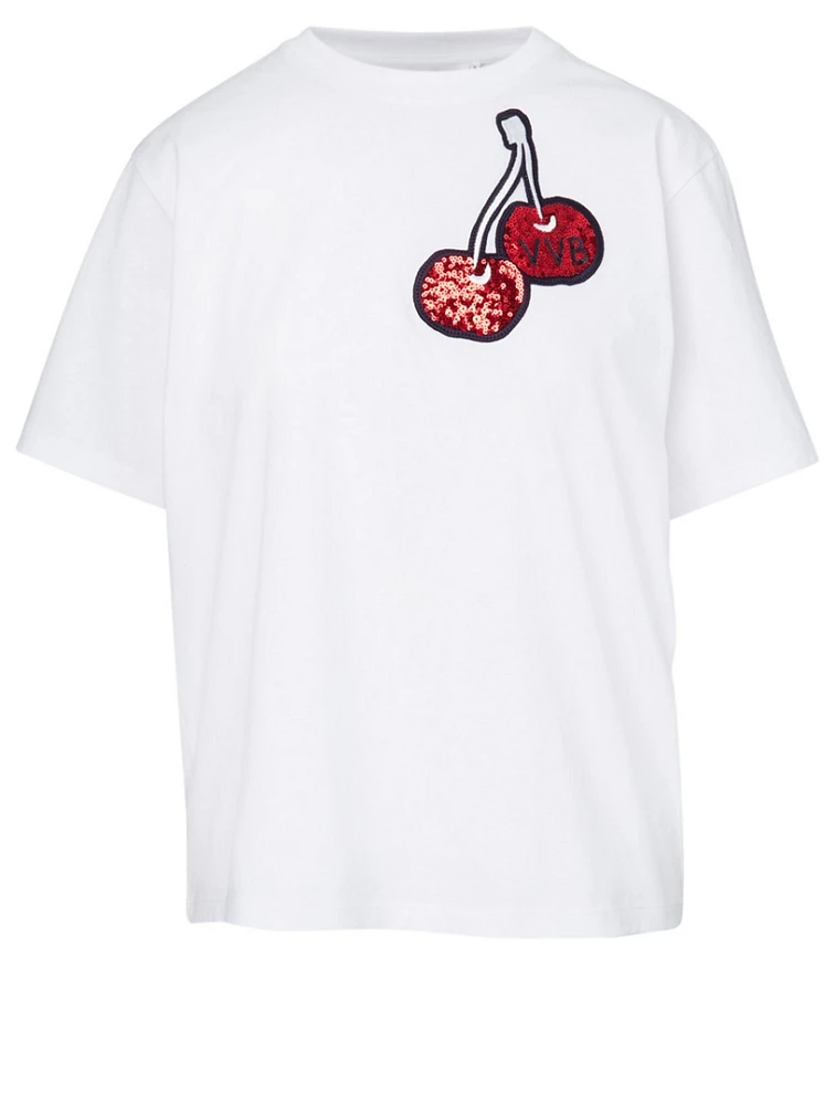 T-Shirt With Cherry Embroidery