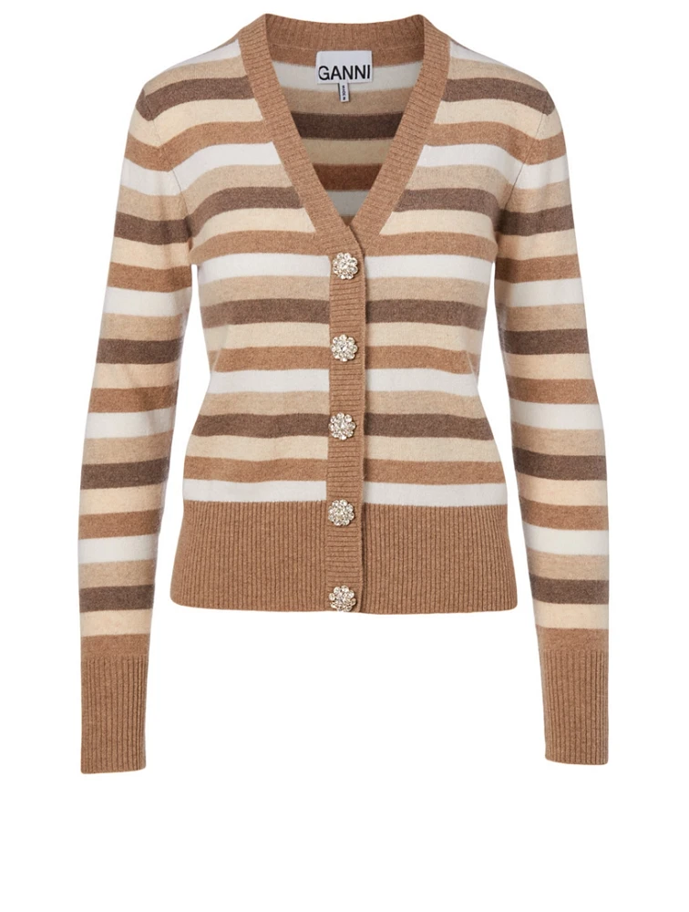 Cashmere Cardigan Striped Print