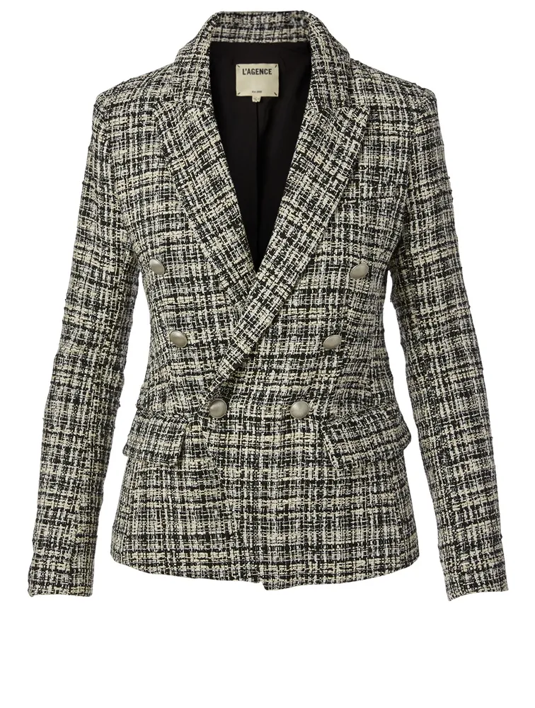 Kenzie Tweed Double-Breasted Blazer