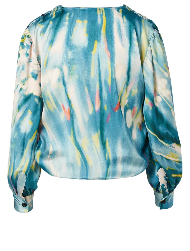 Tie Front Blouse Dye Print