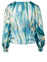 Tie Front Blouse Dye Print