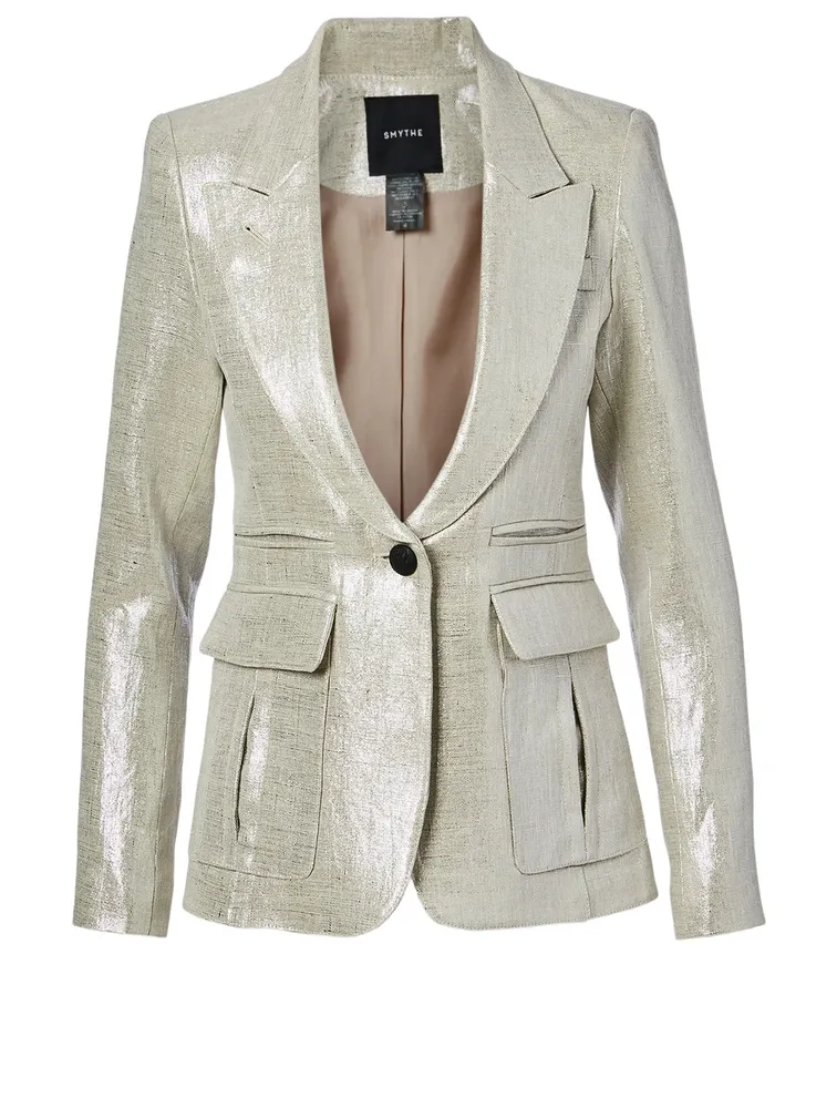 Linen Peaked Lapel Blazer