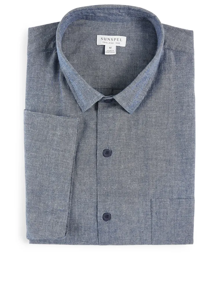 Chambray Short-Sleeve Shirt