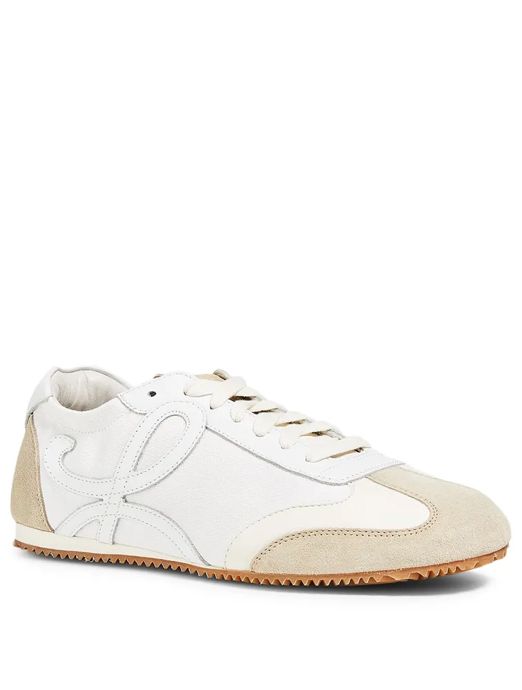 Canvas And Suede Ballet Runner Sneakers