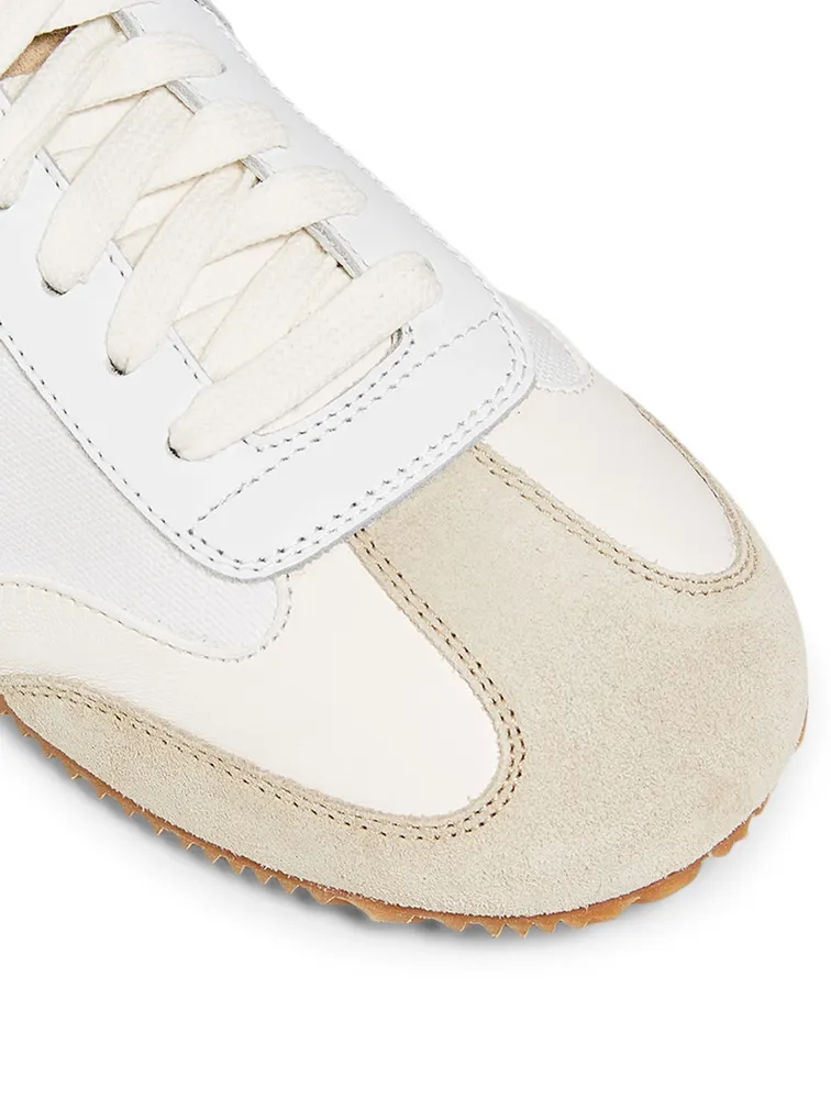 Canvas And Suede Ballet Runner Sneakers