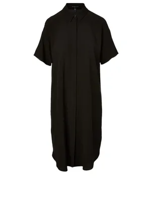 Silk Georgette Crepe Shirt Dress