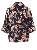 Desmonda Short-Sleeve Pajama Blouse