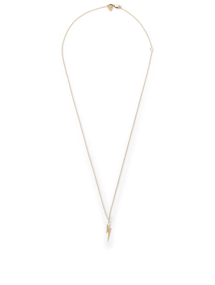 Medium 14K Gold Pure Lightning Bolt Necklace