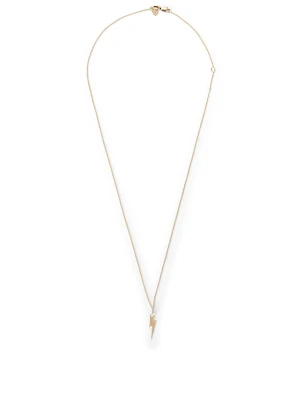 Medium 14K Gold Pure Lightning Bolt Necklace