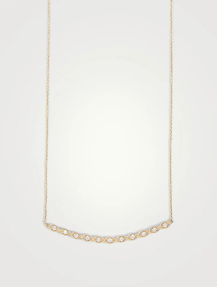 14K Gold Evil Eye Necklace With Diamonds