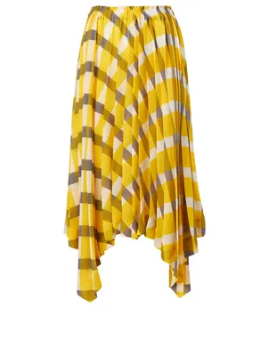 Parasol Pleated Skirt In Check Print