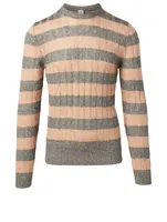 Linen And Cotton Sweater Striped Print