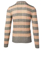 Linen And Cotton Sweater Striped Print
