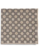 Wool And Cotton Pocket Square In Geometric Print