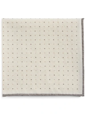 Wool And Cotton Pocket Square In Dot Print