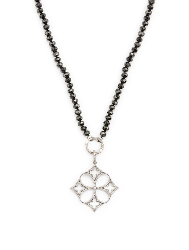 Silver Spinel Necklace With Diamonds