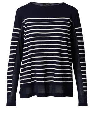 Bateau Sweater Striped Print