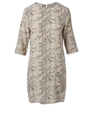 Aubrey Silk Dress Animal Print