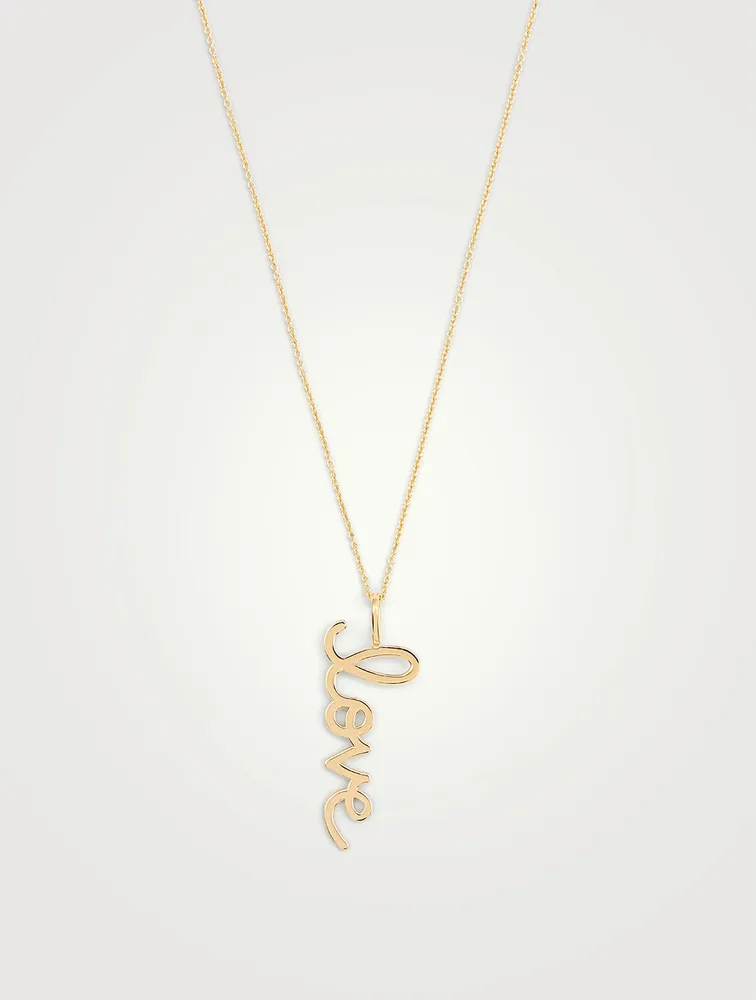 Large 14K Gold Love Necklace