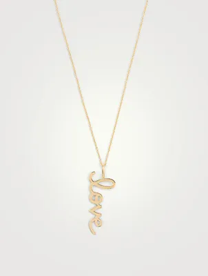 Large 14K Gold Love Necklace