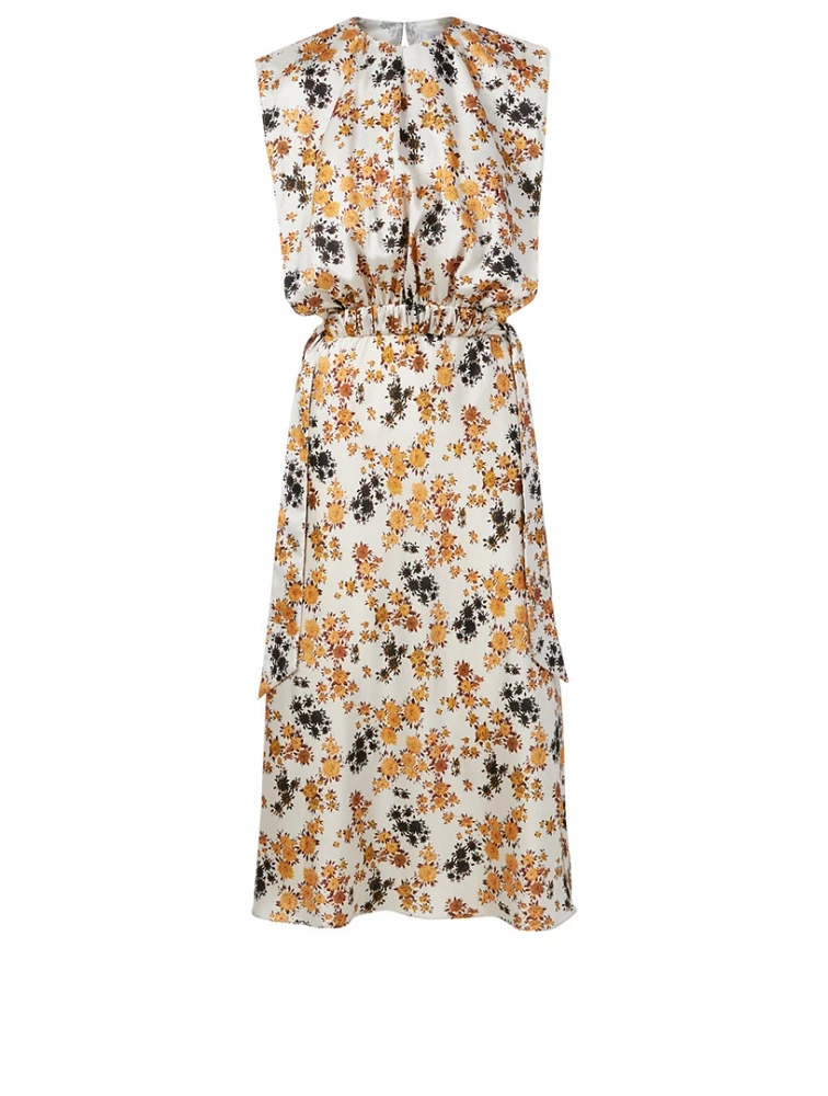 Sleeveless Midi Dress Floral Print