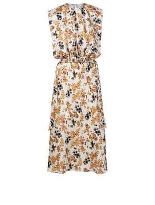 Sleeveless Midi Dress Floral Print