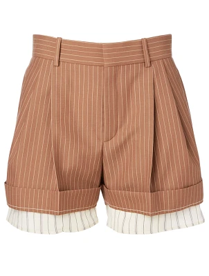 Wool Shorts Pinstripe Print