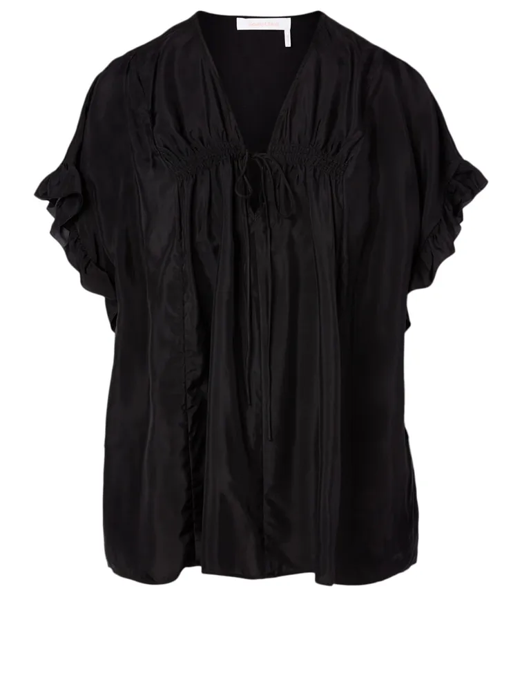 Flowy Short-Sleeve Shirt