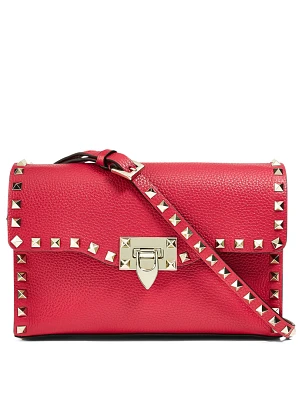Medium Rockstud Leather Shoulder Bag