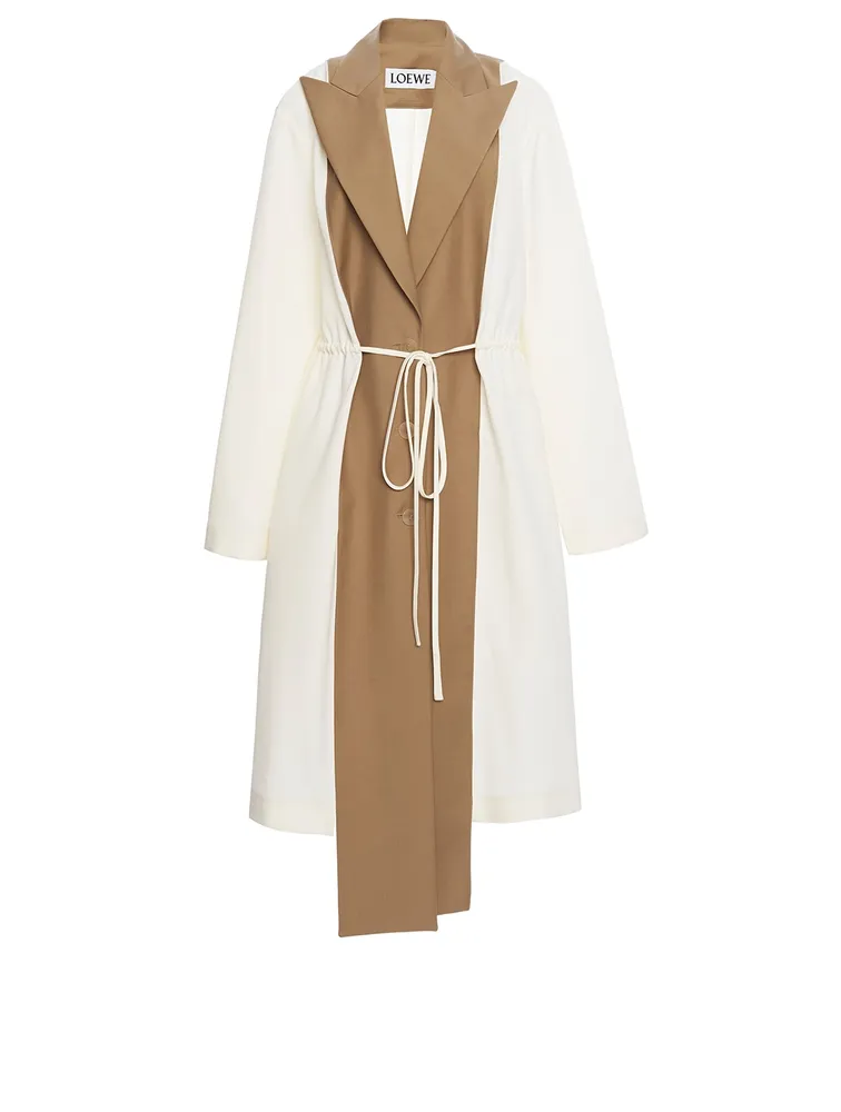 Wool Paneled Trench Coat