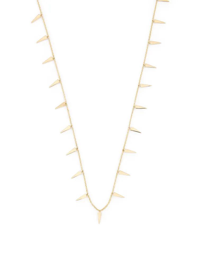 Large 14K Gold Fringe Necklace