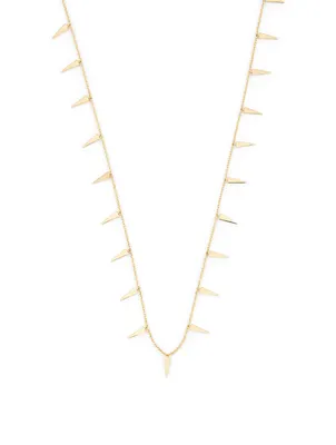 Large 14K Gold Fringe Necklace