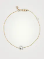 14K Gold Daisy Bracelet With Diamonds