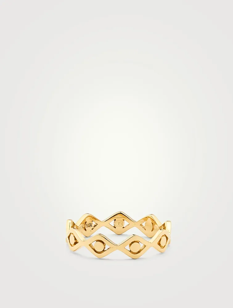14K Gold Evil Eye Ring