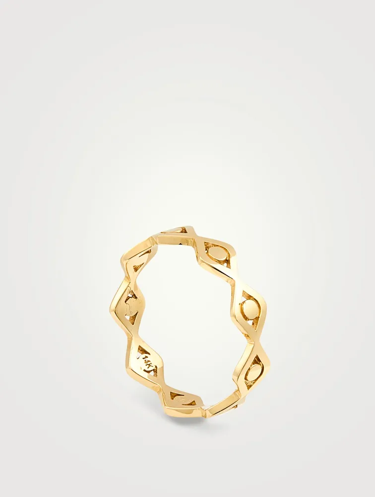 14K Gold Evil Eye Ring